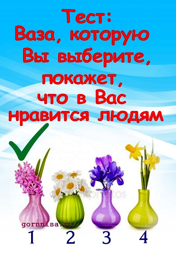 Тест: Выберите вазу и узнайте, что в вас нравится людям  https://gornnisa.ru/