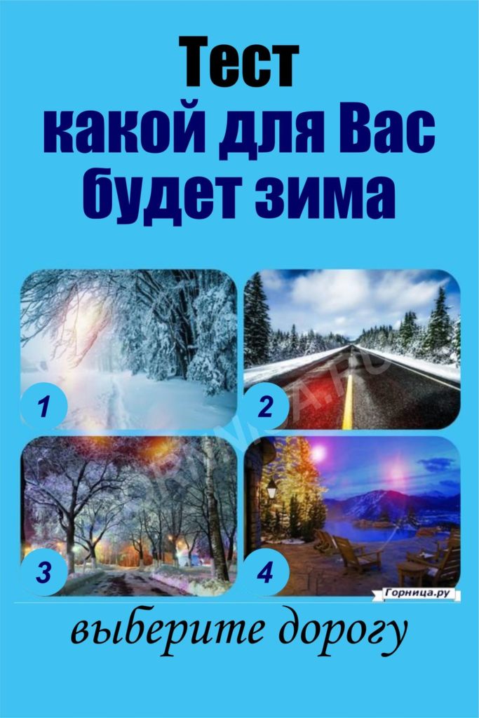 Тест - какой для Вас будет зима - выберите дорогу - https://gornnisa.ru/