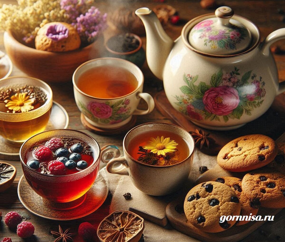 Почему так полезны цветочные, ягодные и травяные чаи