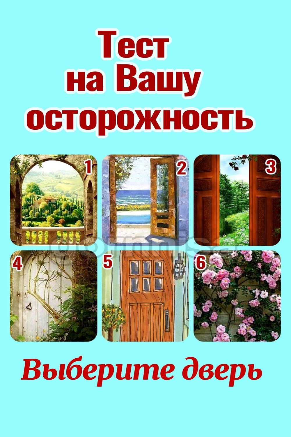 Тест на вашу осторожность - Выберите дверь https://gornnisa.ru/
