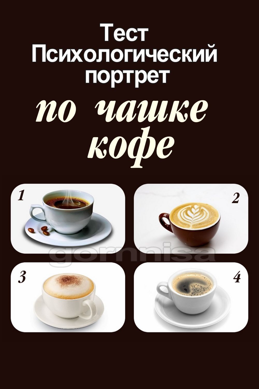 Тест - Психологический портрет по чашке кофе https://gornnisa.ru/