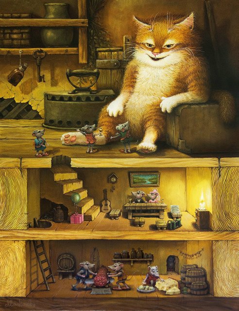 Александр Москаев - художник, который рисует кота Кот и мыши