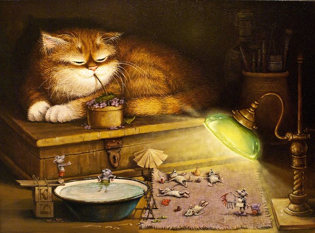 Александр Москаев - художник, который рисует кота 
Сказочная жизнь кота
